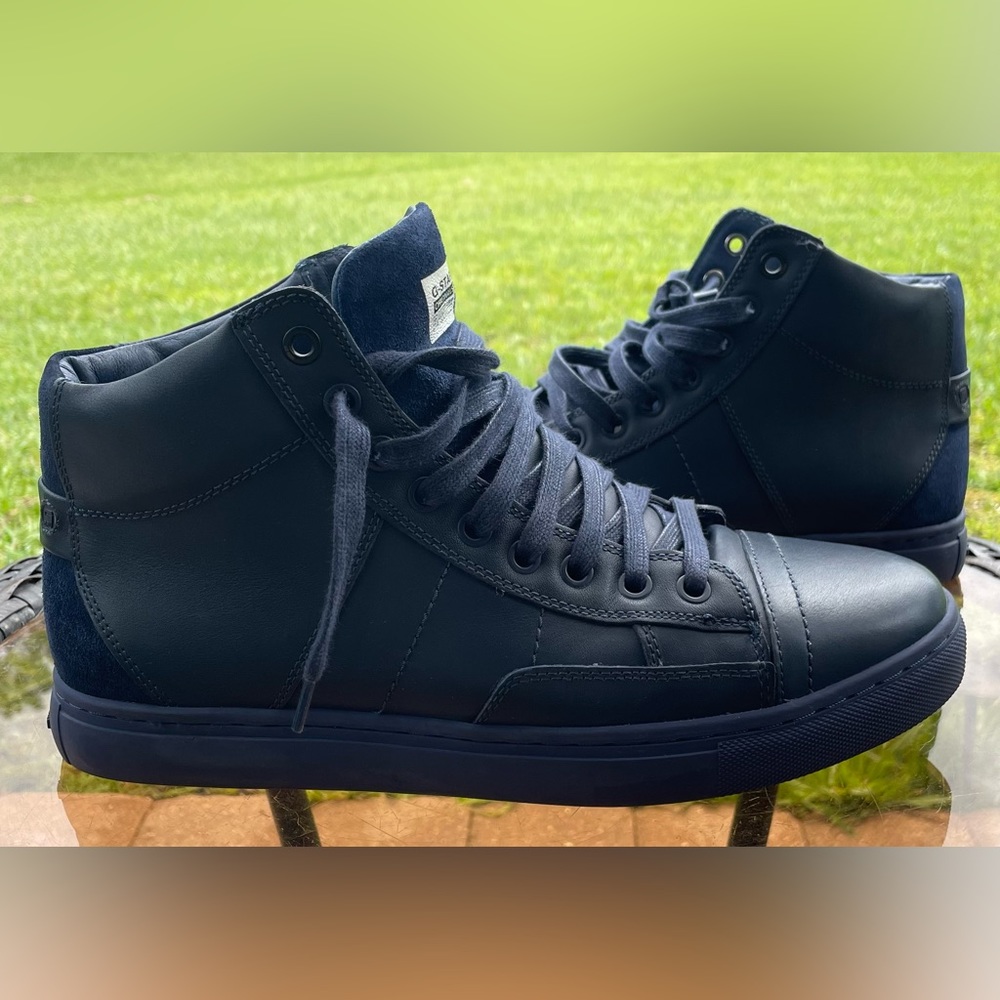 Size 8 • Rare G-Star Raw Footwear • Cadet Hi-Top Blue Suede Leather Sneaker